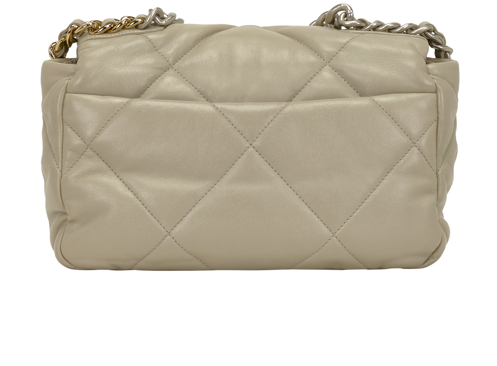 Medium 19, &pound;3,800, Handbags, Grey, Lambskin Leather, Back view